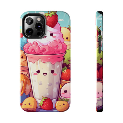 Strawberry Japan Milkshake - Kawaii Dessert Delight - Sweet Berry Anime Character - Tough Phone Cases