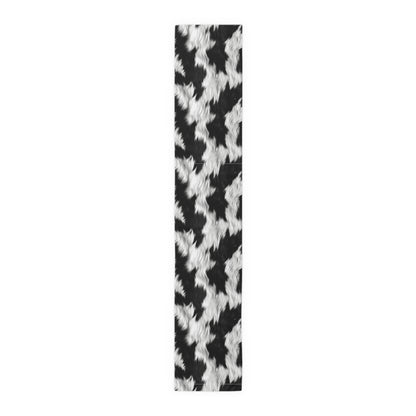 Cowhide on Hair Leather - Black and White - Designer Style - Table Runner (Cotton, Poly)