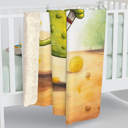 Pickleball Play: Pickle Sport Action Game, Fast Dink Ball - Sherpa Fleece Blanket