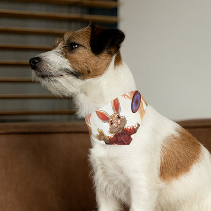 Disc Golf Rabbit: Bunny Aiming Frisbee for Basket Chain - Dog & Pet Bandana Collar