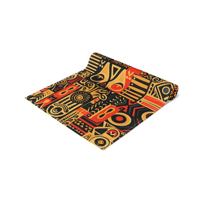 Tribal Art-Inspired Abstract Symbols, Heritage - Table Runner (Cotton, Poly)