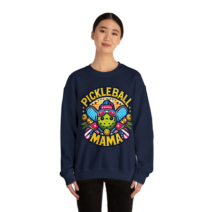 Pickleball Mama - Patriotic Sporty, Star-Spangled Athletic Graphic, Fun Pickleball Enthusiast - Unisex Heavy Blend™ Crewneck Sweatshirt