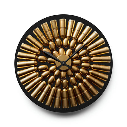 Decorative Bullet Motif Acrylic Wall Clock - Industrial Chic Timepiece