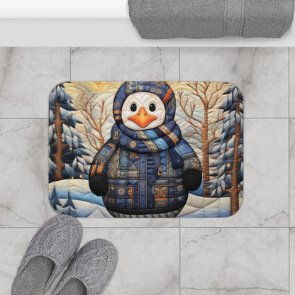 Diseño de colcha de pingüino - Alfombra de baño