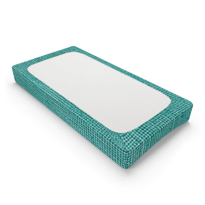 Diseño de tela vaquera color turquesa menta de calidad, material elegante, funda para cambiador de bebé