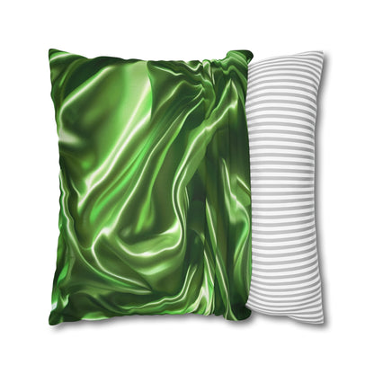 Green Silk, Spun Polyester Square Pillowcase