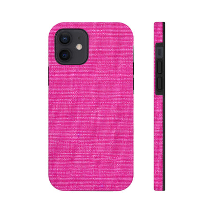 Hot Neon Pink Doll Like: Denim-Inspired, Bold & Bright Fabric - Tough Phone Cases