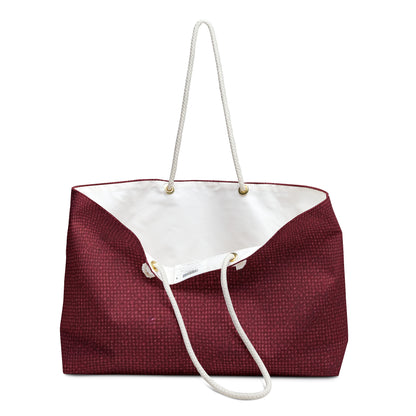 Seamless Texture - Maroon/Burgundy Denim-Inspired Fabric - Weekender Bag