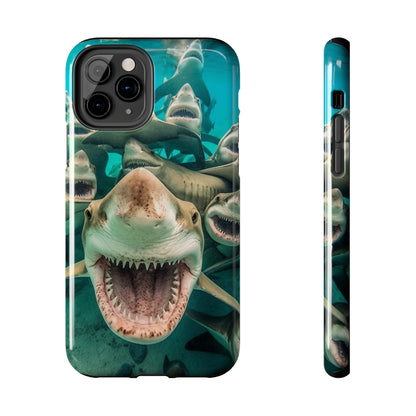 Laughing Lemon Sharks: Joyful Sea Jaws Ocean Deep - Tough Phone Cases