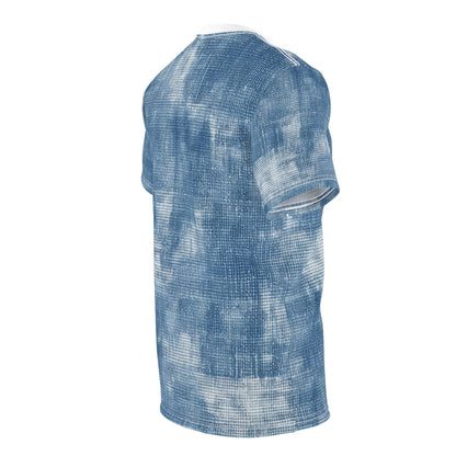 Faded Blue Washed-Out: Denim-Inspired, Style Fabric - Unisex Cut & Sew Tee (AOP)