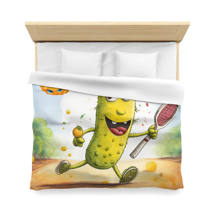 Pickleball Play: Pickle Sport Action Game, Fast Dink Ball - Microfiber Duvet Cover