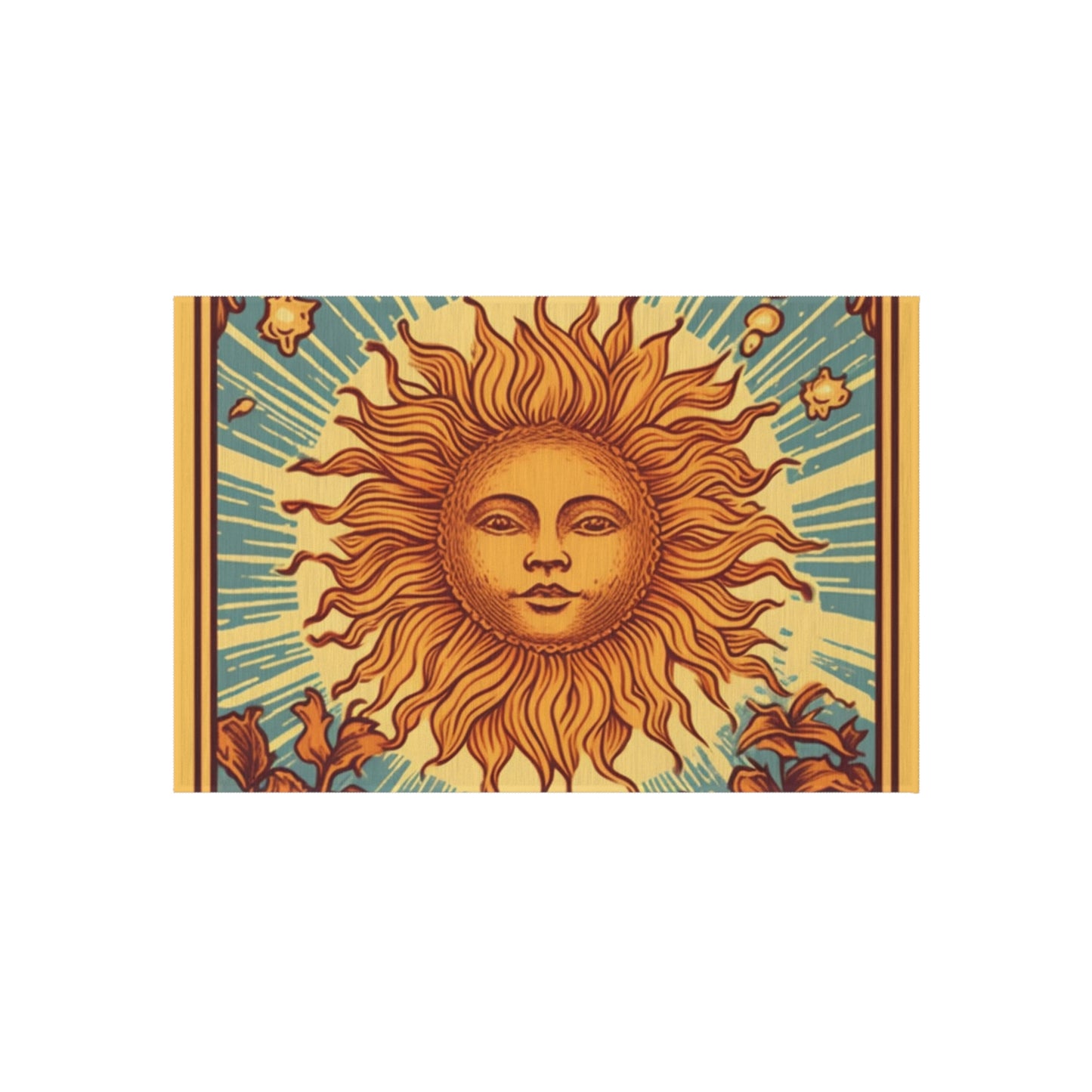 Sun Tarot Card Symbol of Growth, Life, and Radiance - Outdoor Rug