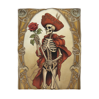 Death Card Tarot - Skeleton, Rose, and Transformation Journey - Microfiber Duvet Cover