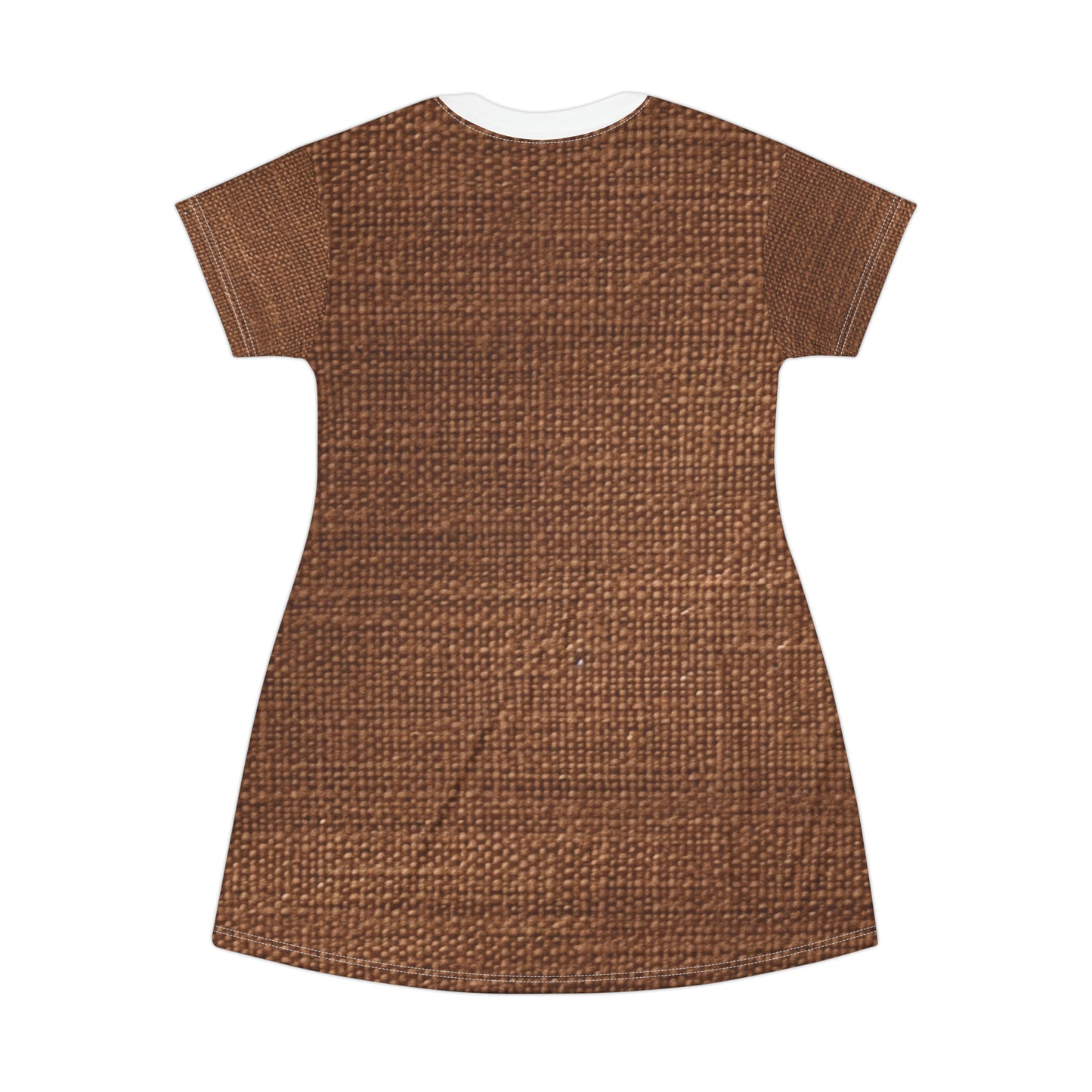 Luxe Dark Brown: Denim-Inspired, Distinctively Textured Fabric - T-Shirt Dress (AOP)