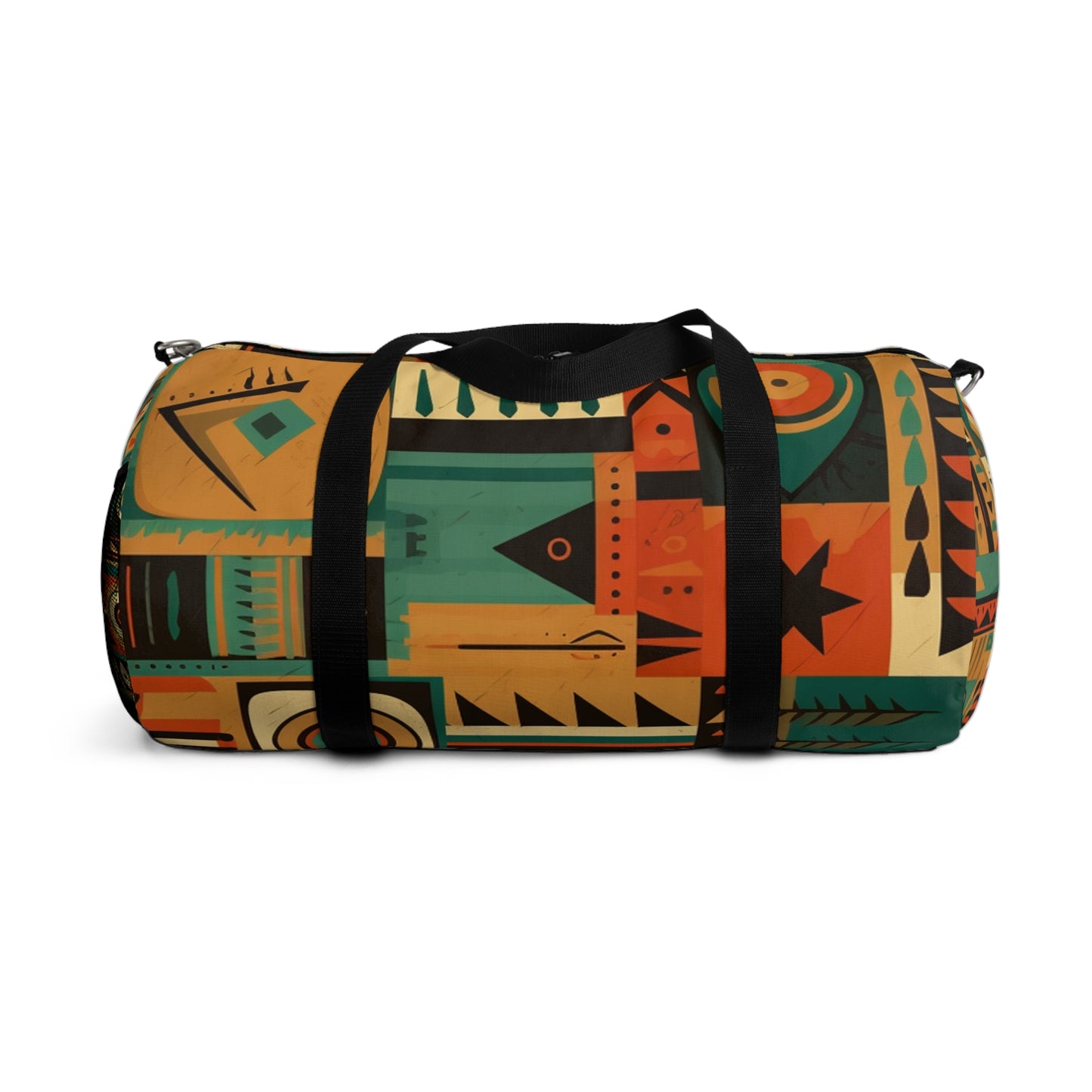 Earthy Tones Geometric Tribal-Inspired Pattern Design Duffel Bag