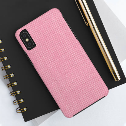 Pastel Rose Pink: Denim-Inspired, Refreshing Fabric Design - Tough Phone Cases