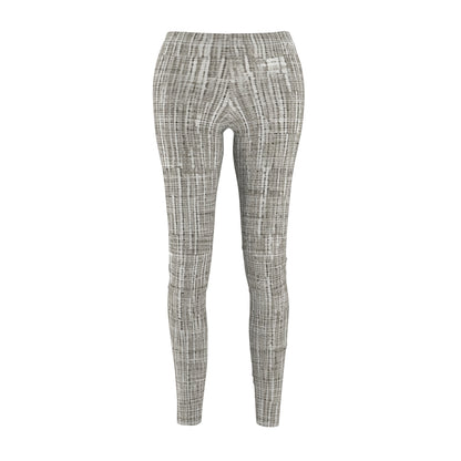 Silver Grey: Denim-Inspired, Contemporary Fabric Design - Women's Cut & Sew Casual Leggings (AOP)