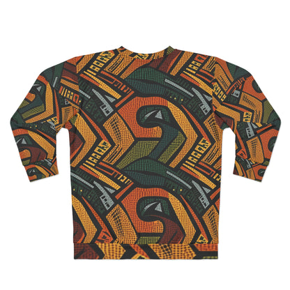 1960-1970s Style African Ornament Textile - Bold, Intricate Pattern - Unisex Sweatshirt (AOP)