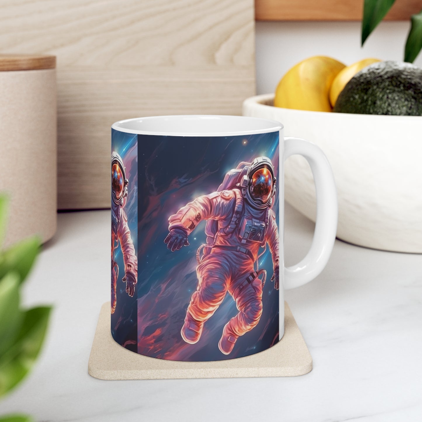 Astronaut Outer Space - Galaxy Starfield - Ceramic Mug 11oz