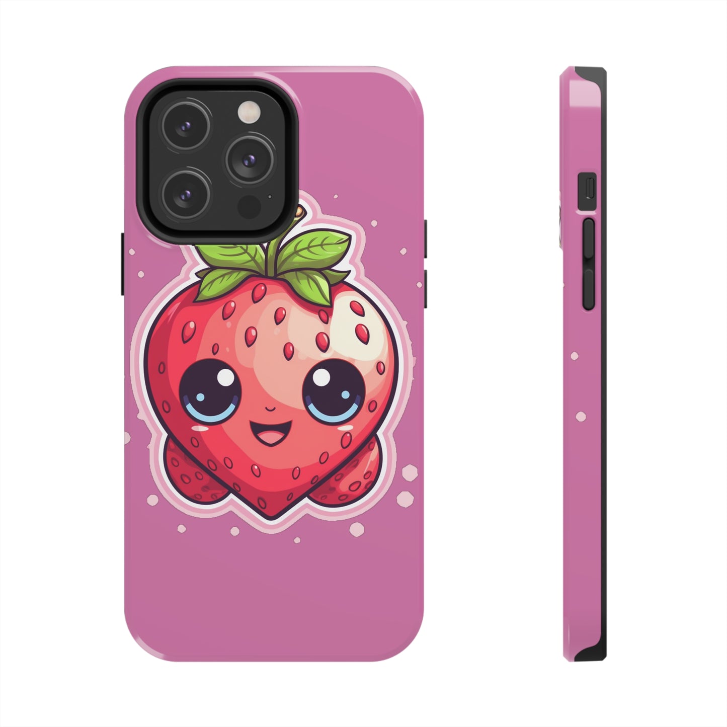 Kawaii Strawberry Adventure - Anime Classic Traditional Japanese Fruit - Otaku Artwork - Tough Phone Cases