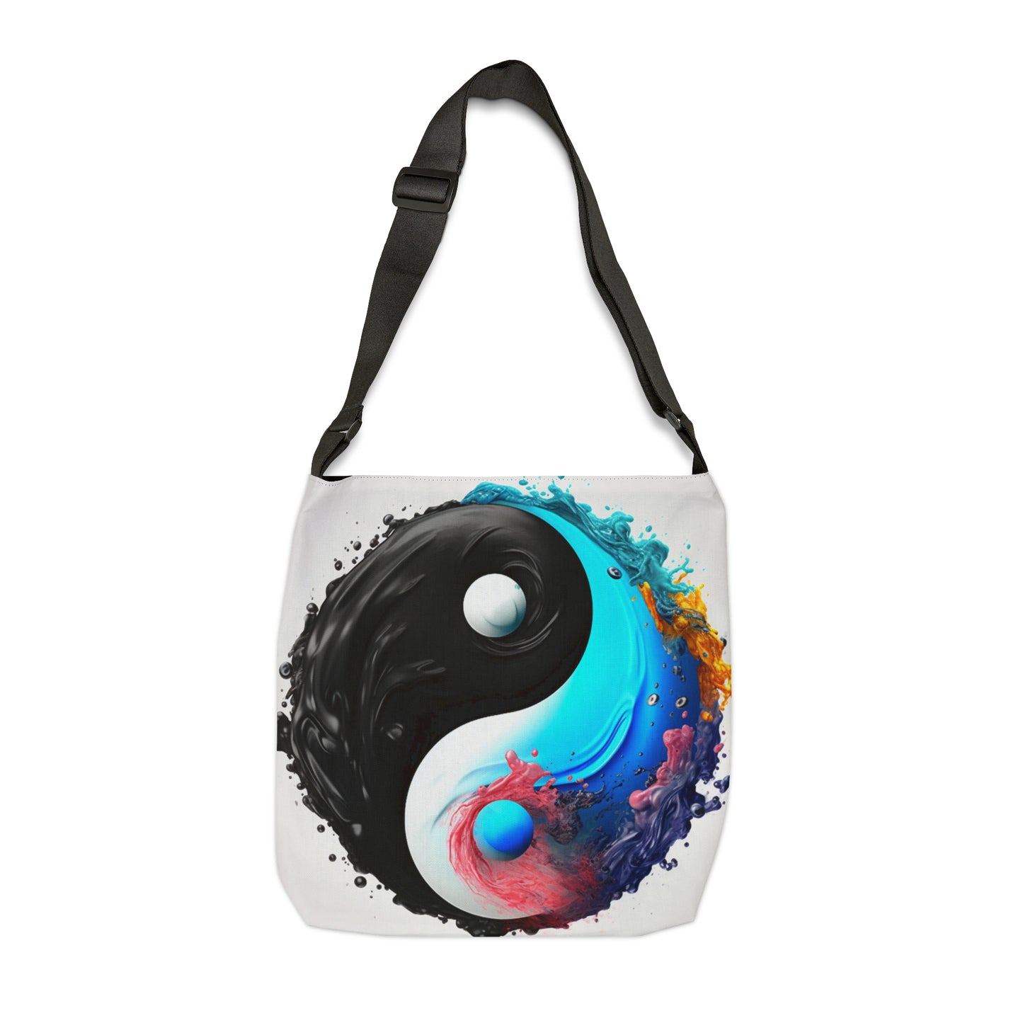 Yin Yang Symbol, Colorful Paint Style - Artistic Decor - Adjustable Tote Bag (AOP)