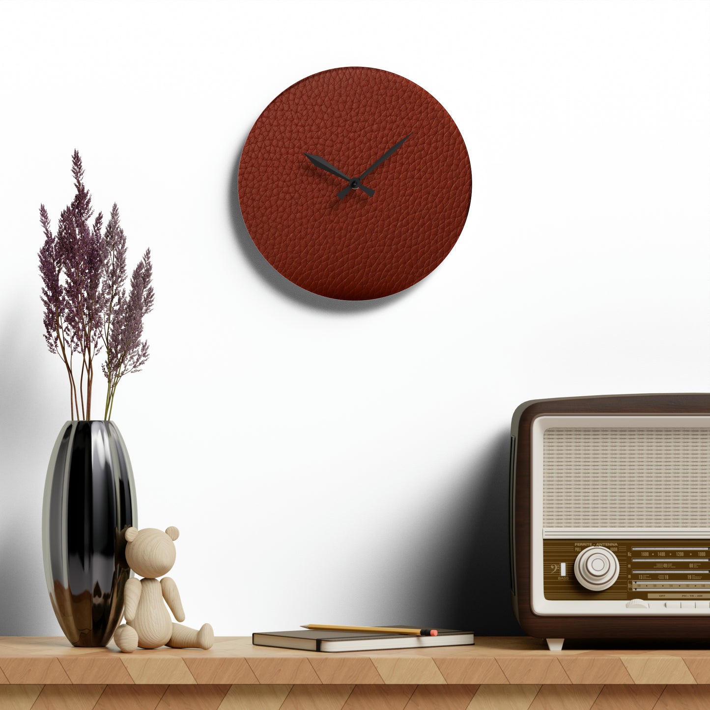 Leather Design - Acrylic Wall Clock