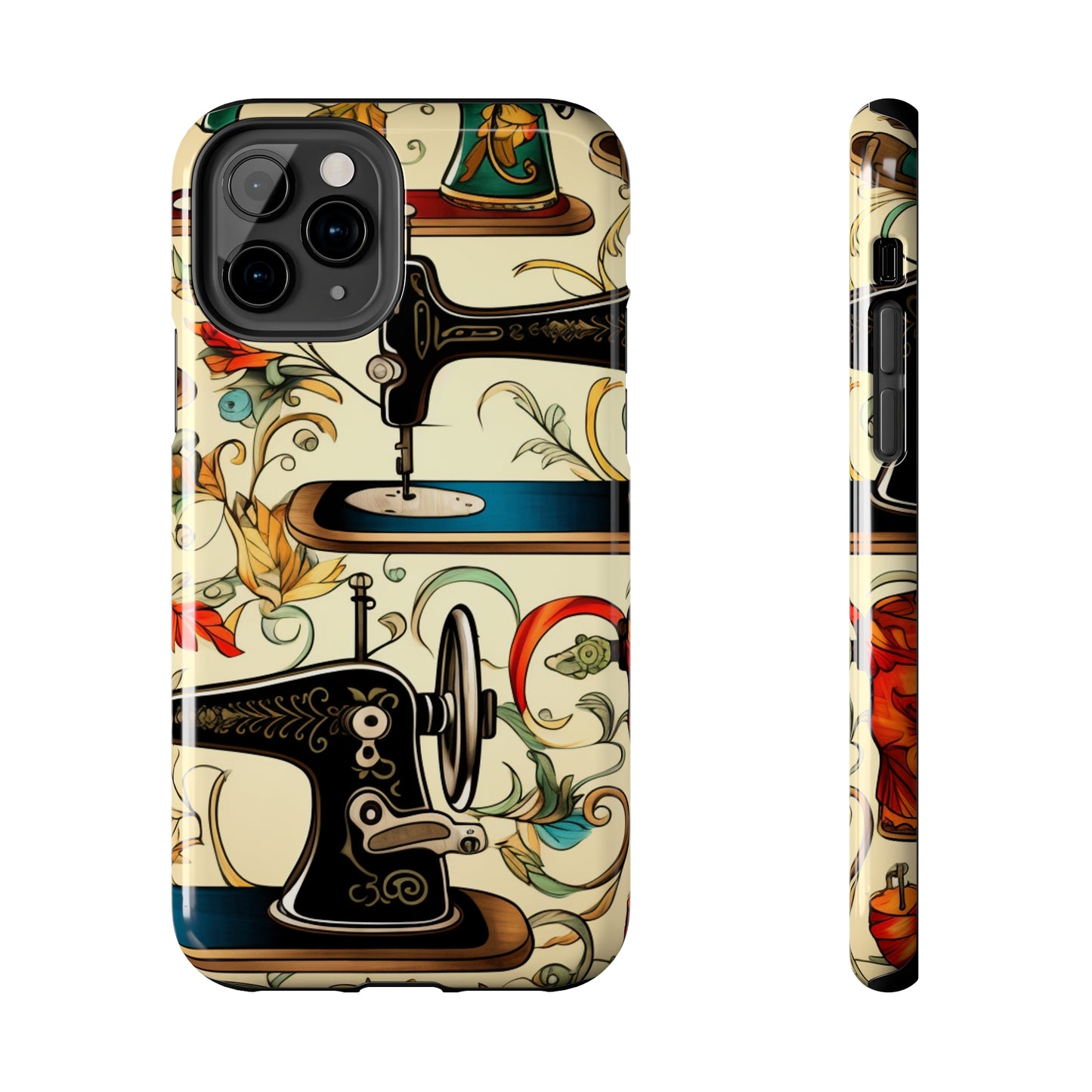 Classic Sewing Machines and Vibrant Thread Spools Pattern, Tailoring and Quilting - Tough Phone Cases