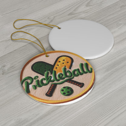 Pickleball Chenille Patch - Ceramic Ornament, 4 Shapes