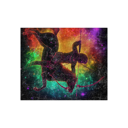 Colorful Sagittarius Zodiac Sign - Star Universe Theme - Crushed Velvet Blanket