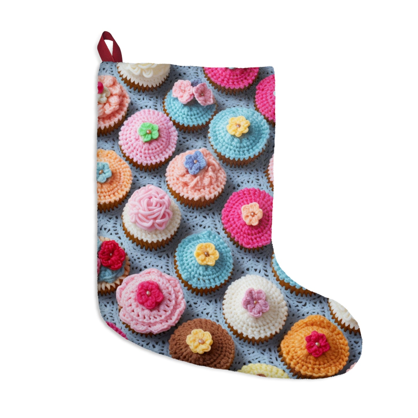 Crochet Cupcake Treat Frosted Cake Dessert Bakery Design - Christmas Stockings