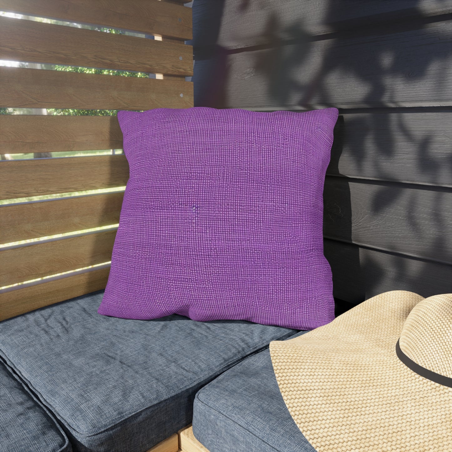 Hyper Iris Orchid Red: Denim-Inspired, Bold Style - Outdoor Pillows