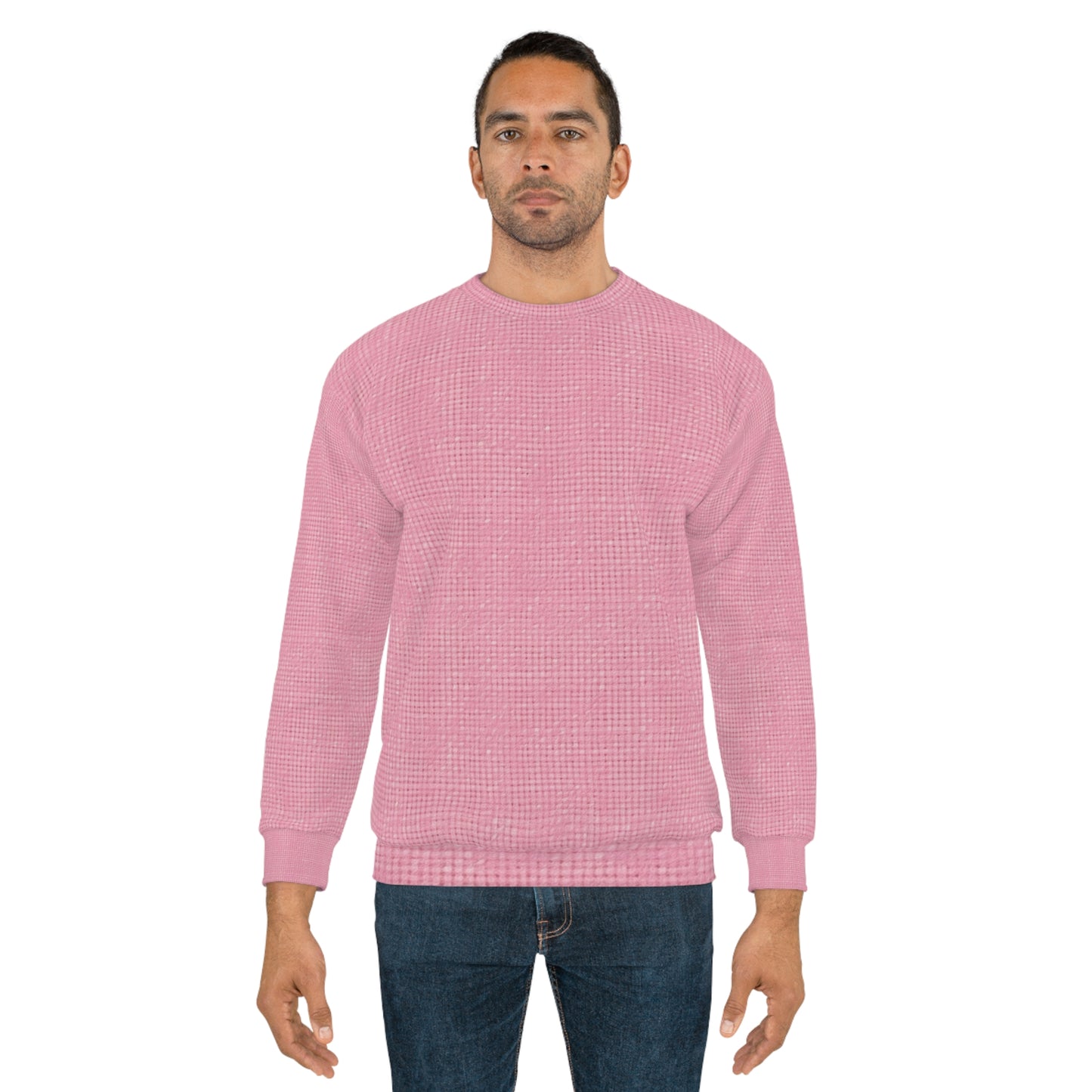 Pastel Rose Pink: Denim-Inspired, Refreshing Fabric Design - Unisex Sweatshirt (AOP)