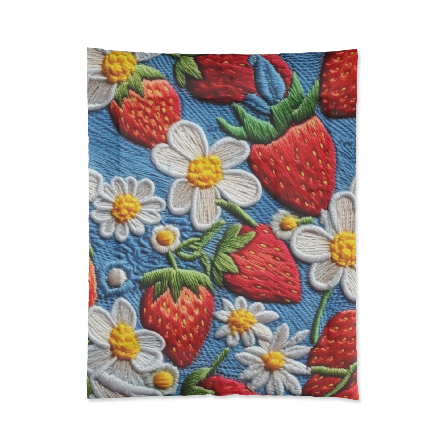 Orchard Berries: Juicy Sweetness from Nature's Garden - Fresh Strawberry Elegance - Bed Comforter