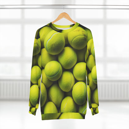 Tennis Ball Sport: Athlete Court Action, Rally & Serve - Unisex Sweatshirt (AOP)