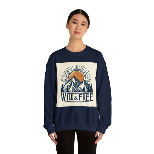 Wild and Free - Outdoor Adventure - Unisex Heavy Blend™ Crewneck Sweatshirt