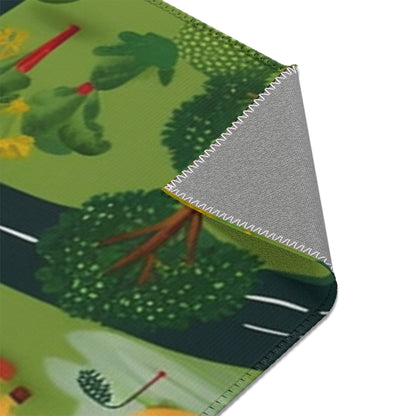 Jungle Journey: Kids' Car Roadway in Lush Forest Setting Play - Area Rugs