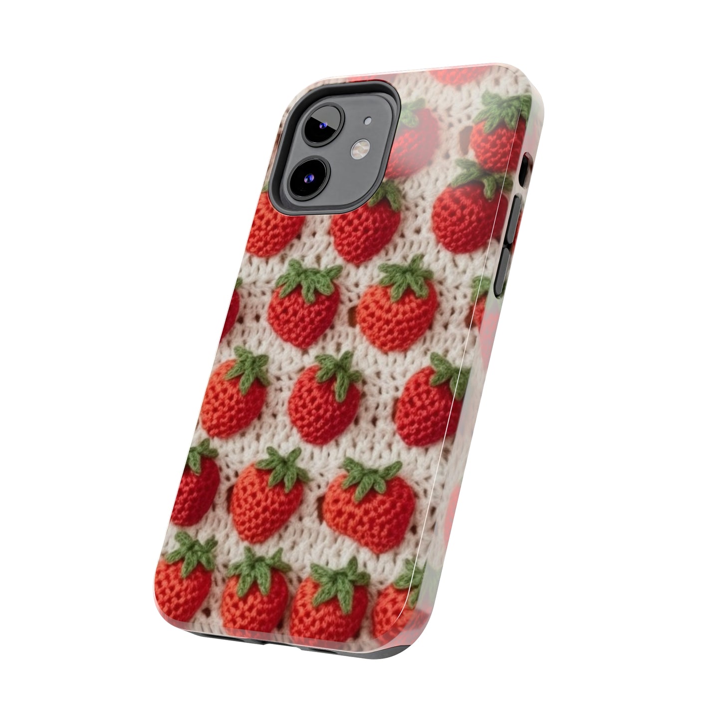 Strawberry Traditional Japanese, Crochet Craft, Fruit Design, Red Berry Pattern - Tough Phone Cases