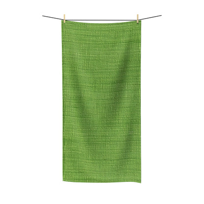 Olive Green Denim-Style: Seamless, Textured Fabric - Polycotton Towel