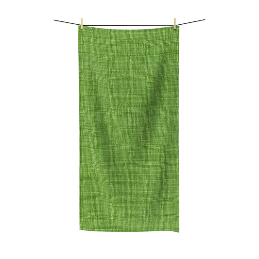 Olive Green Denim-Style: Seamless, Textured Fabric - Polycotton Towel