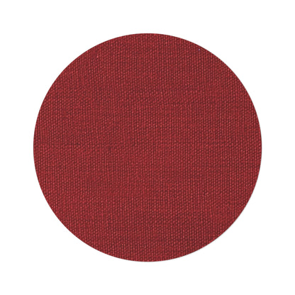 Bold Ruby Red: Denim-Inspired, Passionate Fabric Style - Round Rug