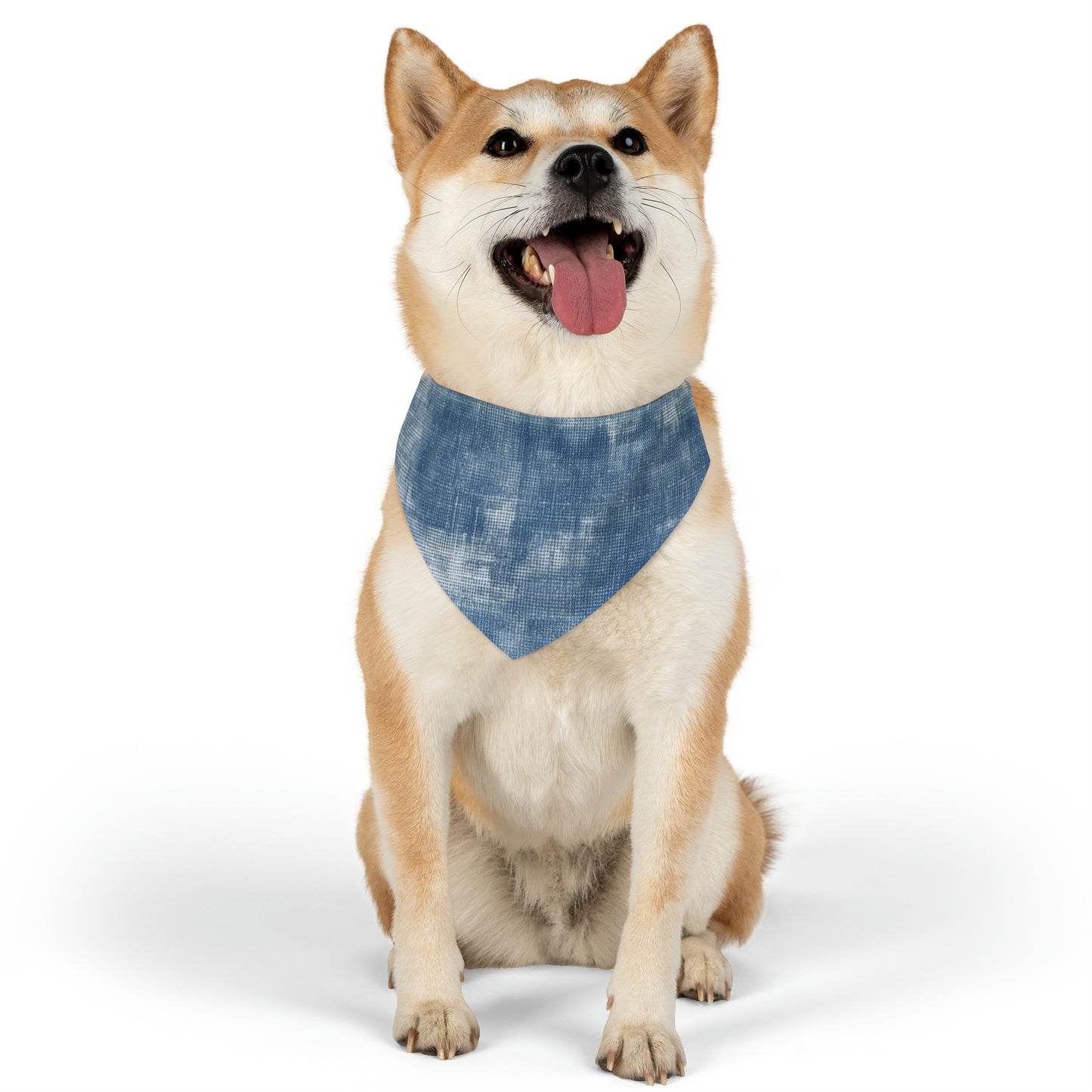 Faded Blue Washed-Out: Denim-Inspired, Style Fabric - Dog & Pet Bandana Collar