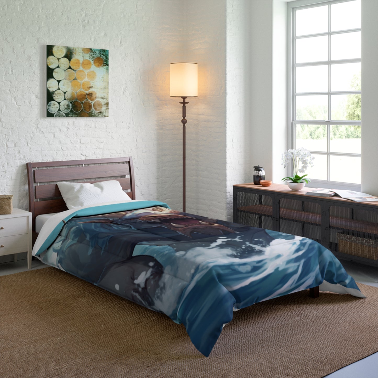 Bull Shark Fusion: Water Fantasy - Hybrid Ocean Marine Animal - Comforter