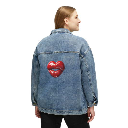 Heart Shaped Lips - Gift Idea - Women's Denim Jacket