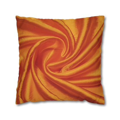 Orange Silk, Spun Polyester Square Pillowcase