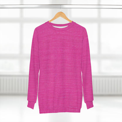 Hot Neon Pink Doll Like: Denim-Inspired, Bold & Bright Fabric - Unisex Sweatshirt (AOP)