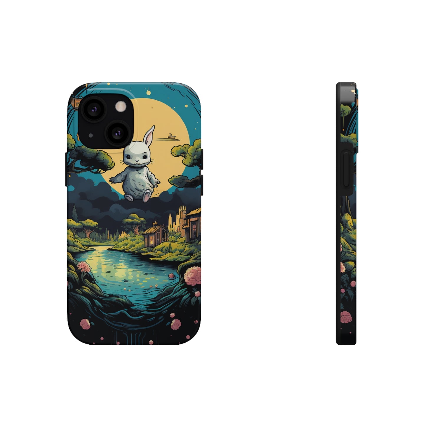 White Rabbit Mystery Psychedelic Fantasy Anime Cartoon Bunny - Tough Phone Cases