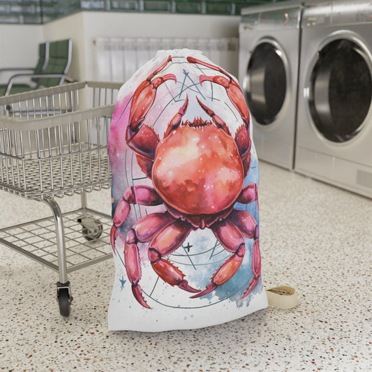 Cancer Star Sign - Elegant Zodiac Astrology - Laundry Bag