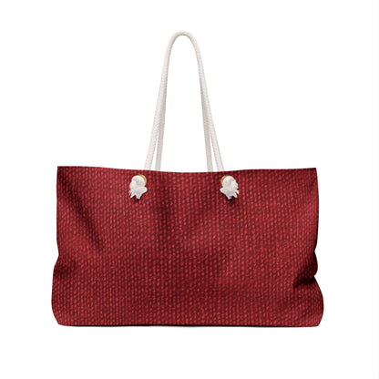 Rojo rubí atrevido: estilo apasionante de tela inspirado en la mezclilla - Bolso de fin de semana