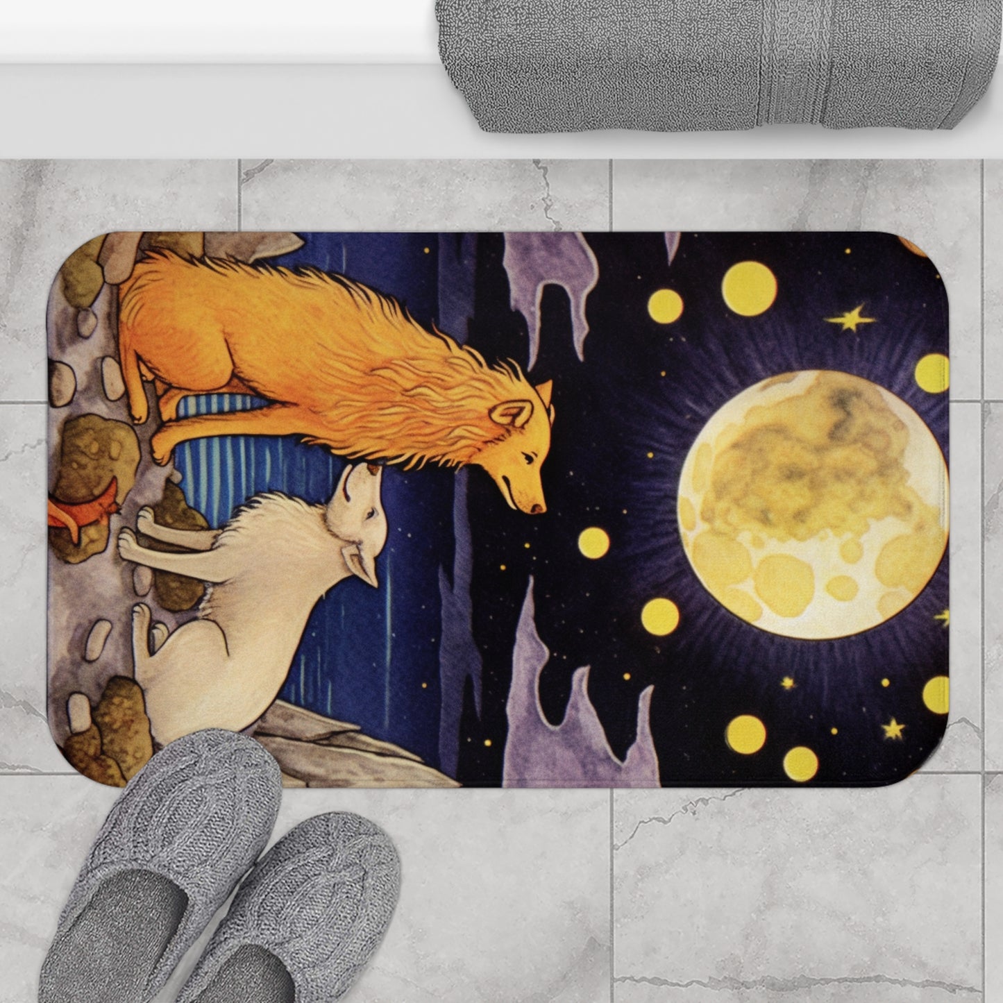 Arte de la carta del Tarot de la Luna - Abraza tu intuición y tus sueños - Alfombra de baño