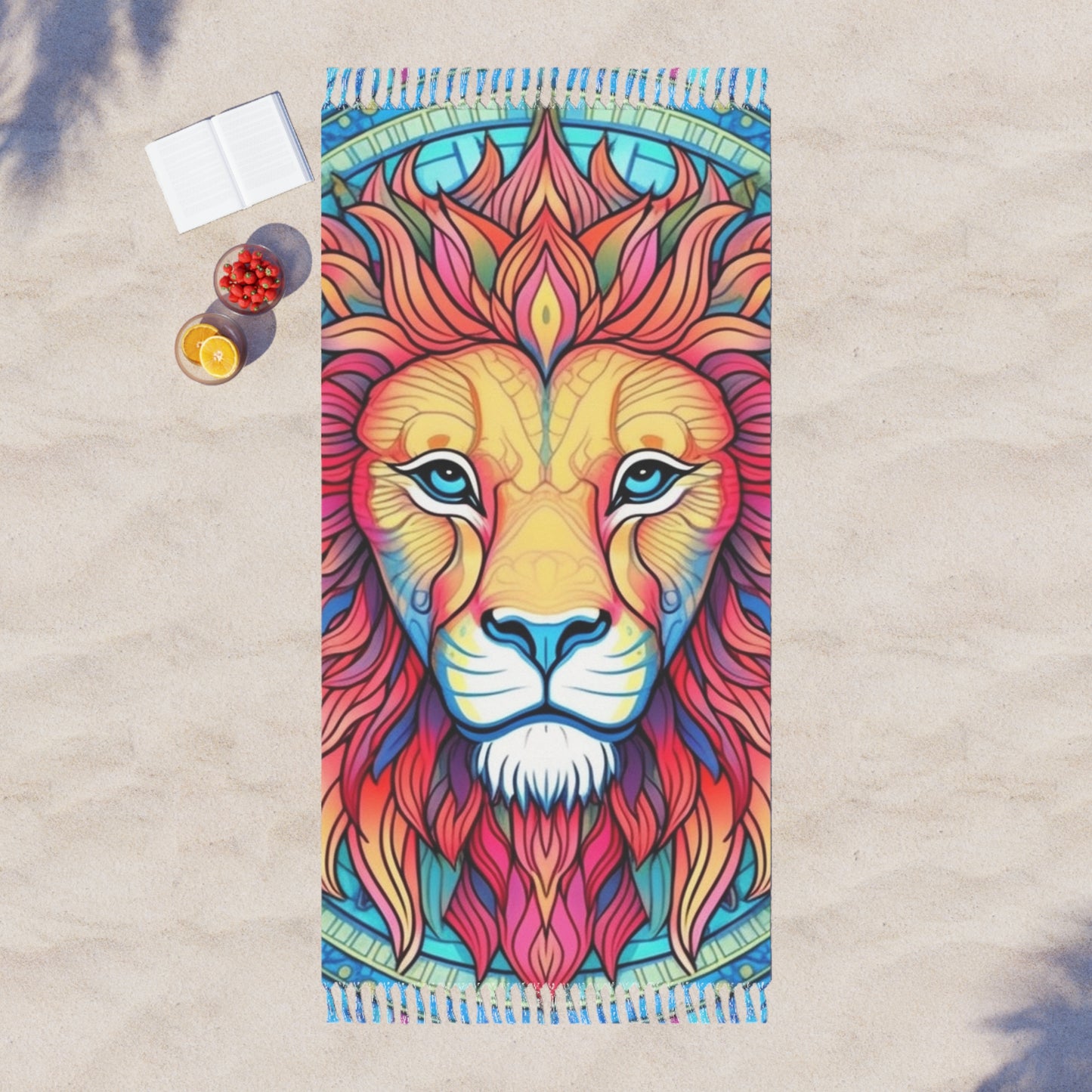 Astrological Leo - Cosmic Zodiac Constellation, Lion Symbol Art - Boho Beach Cloth